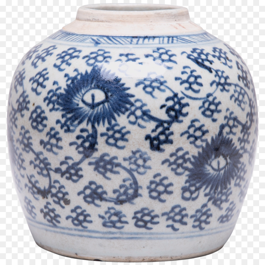 Blaue und weiße Keramik Vase Keramik Kobalt blau - Vase