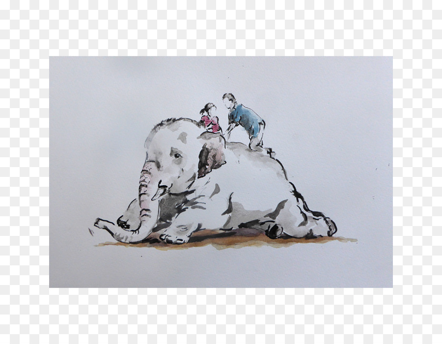 Dalmatiner Hund, der Nicht-sportliche Gruppe Zeichnung Kunst /m/02csf - Aquarell Elefanten