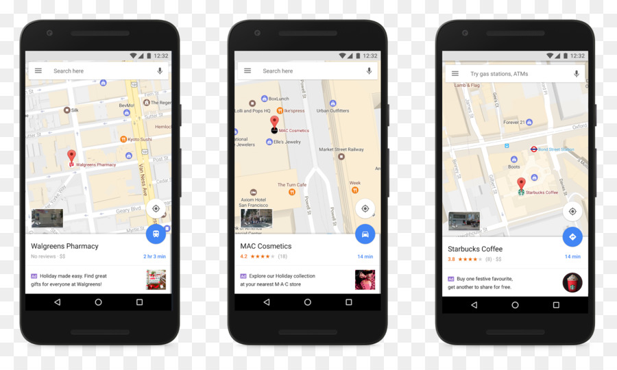 Smartphone-Google Maps-Funktion, Telefon, Werbung - Smartphone