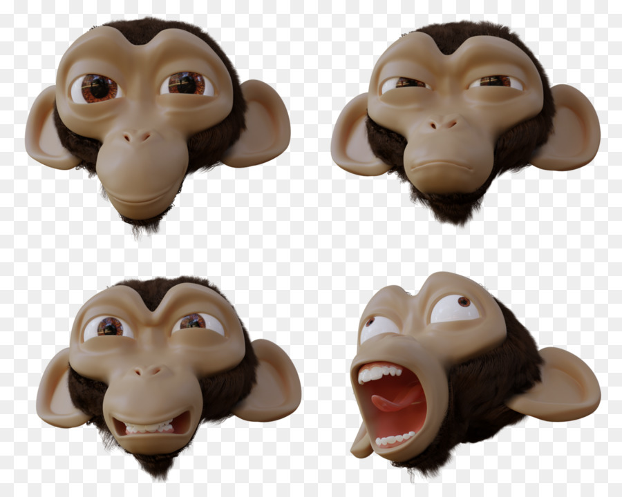 Affe Schimpanse Blender .blend Datei Gesichtsausdruck - Affe