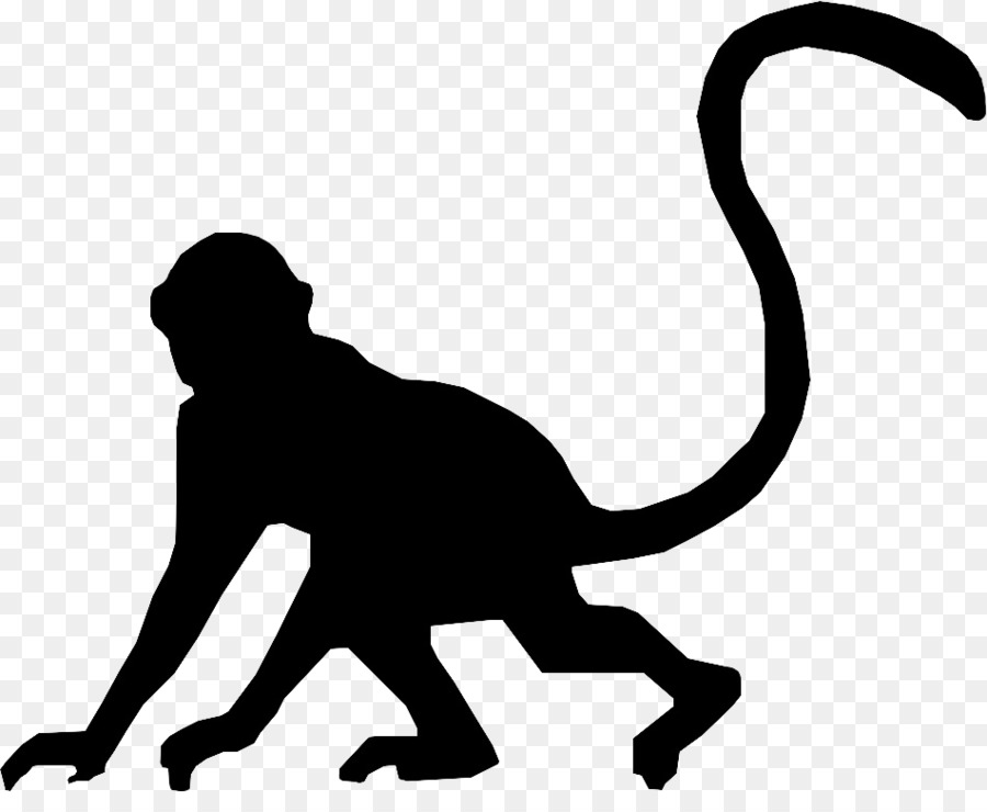 Silhouette Monkey Clip Art - Silhouette