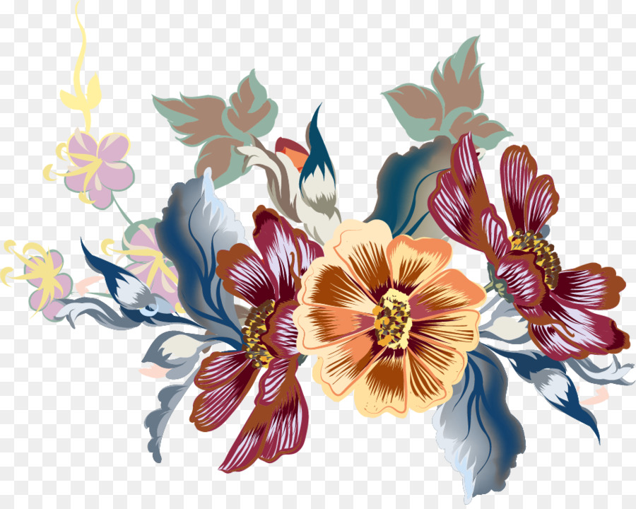 Fantasia floreale fiori Viola Petalo - Design