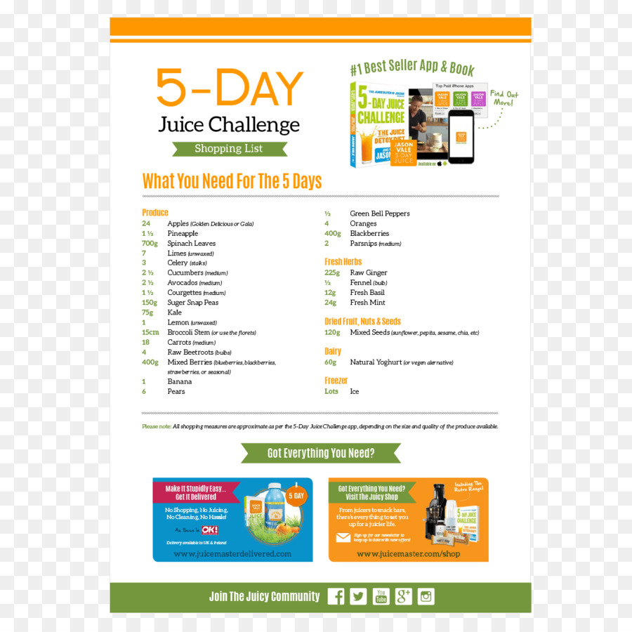 5 Pfund in 5 Tagen: Der Saft-Detox-Diät 5-Tage-Saft-Challenge 7-Tage-Saft-Challenge - Saft