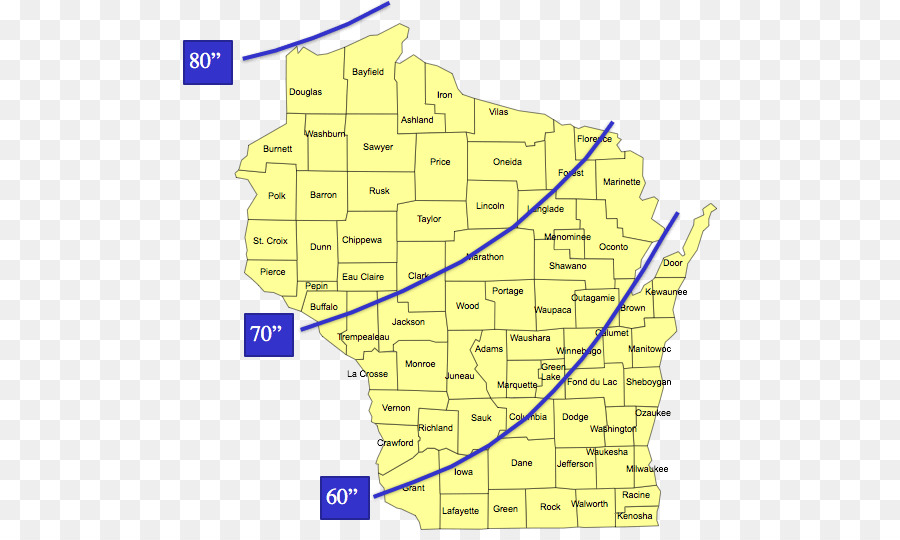 Weltkarte Frost Linie Wisconsin - Anzeigen