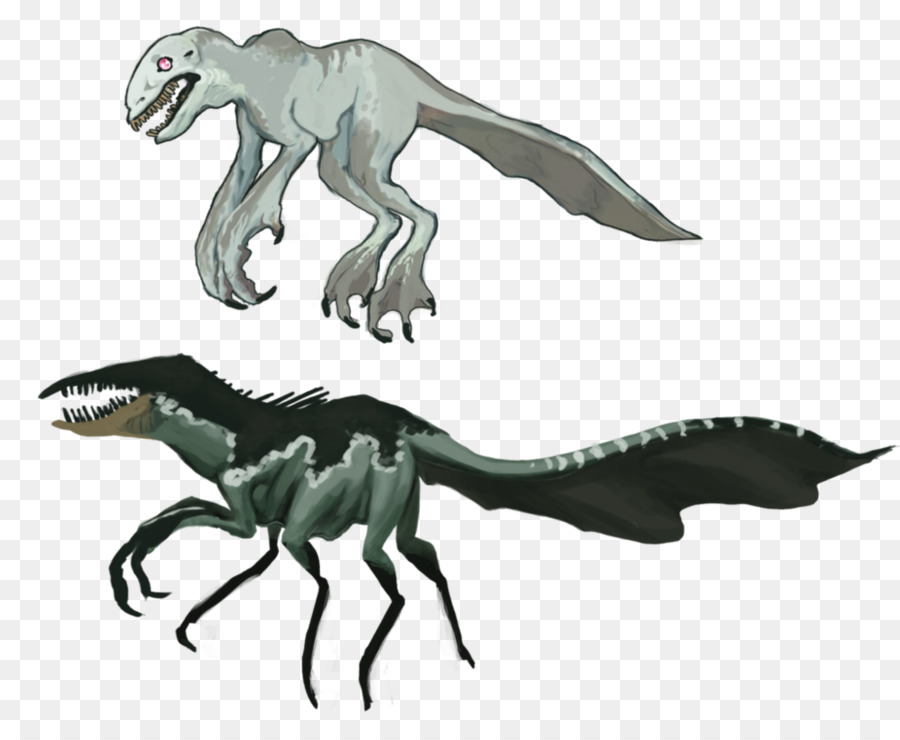 Tyrannosaurus Velociraptor Aussterben Cartoon Schwanz - Monster See