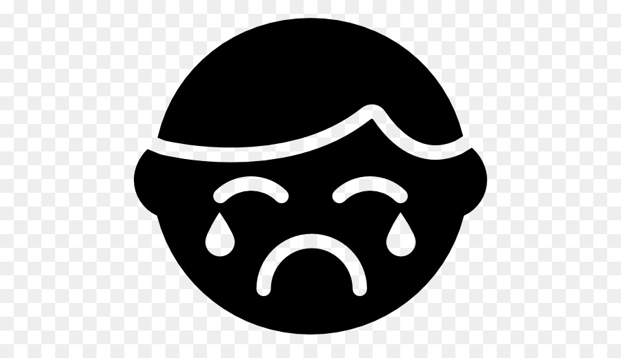 cry smiley black and white