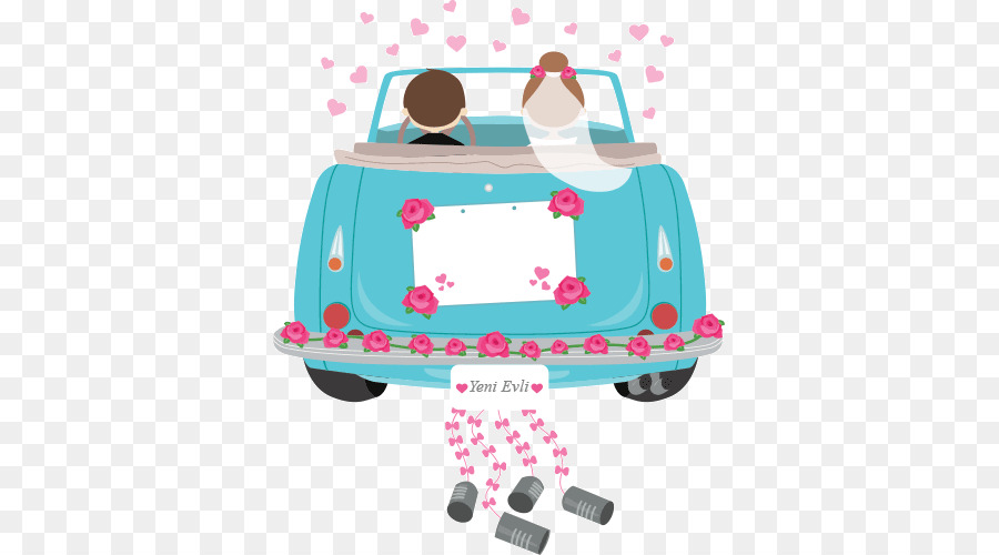 Auto-Ehe-paar-Hochzeits-Einladung - Auto