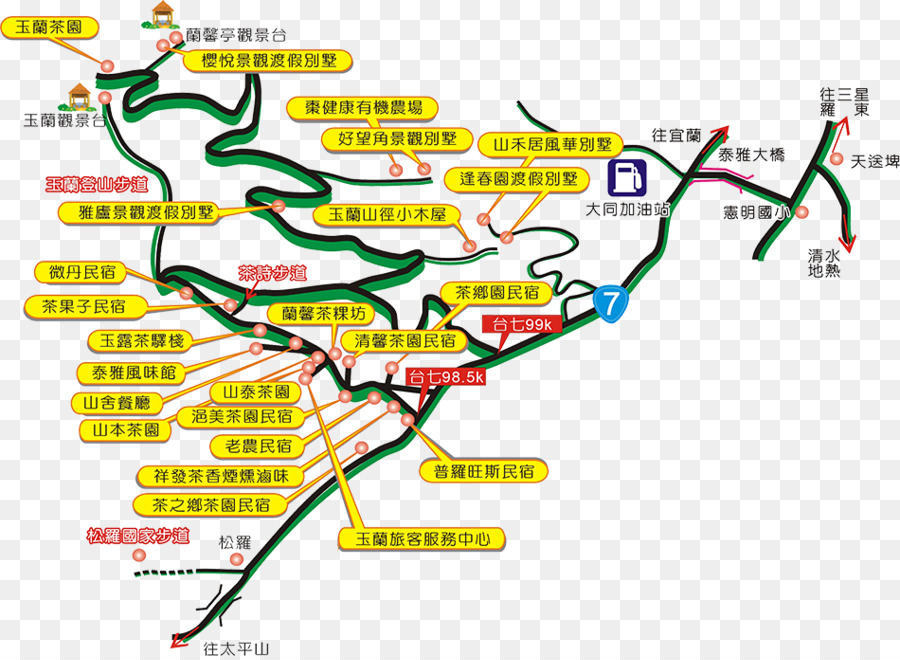 Magnolia casual zona agricola sulla Mappa di piacere agricoltura Qingshui Distretto Atayal - mappa