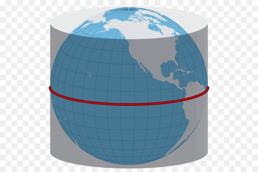 Globus Kartenprojektion Bereich zentrale, zylindrische Projektion - Globus