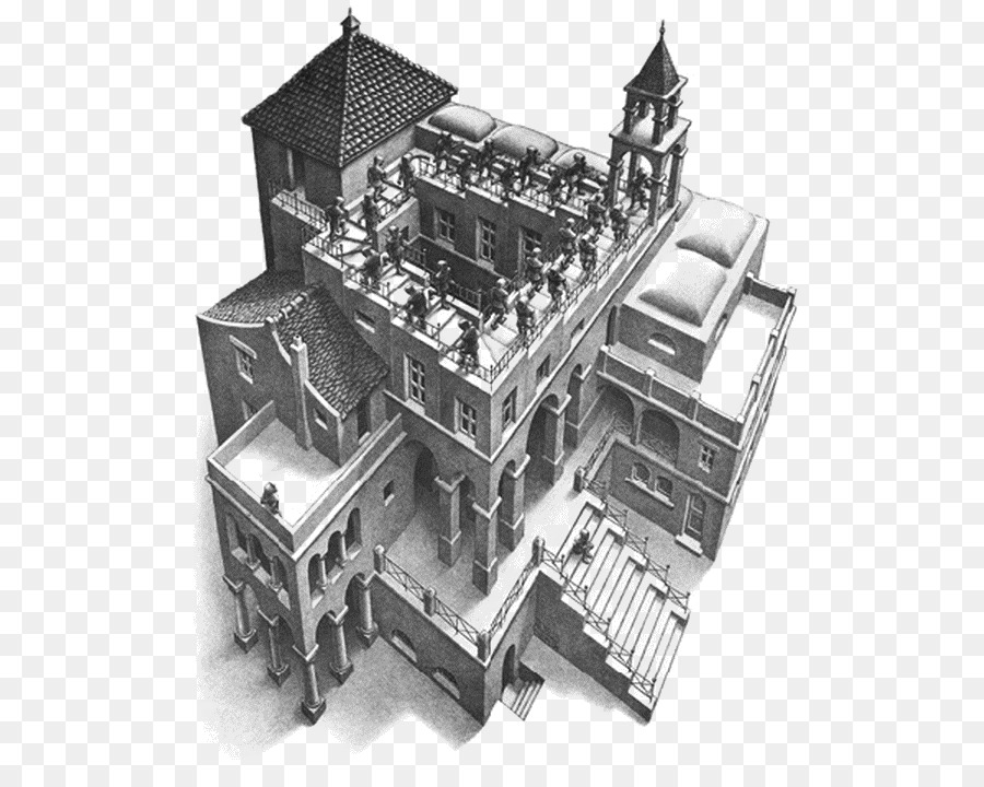 Aufsteigender und Absteigender Wasserfall Das graphische Werk M. C. Escher ® Die Magie des M. C. Escher - Malerei