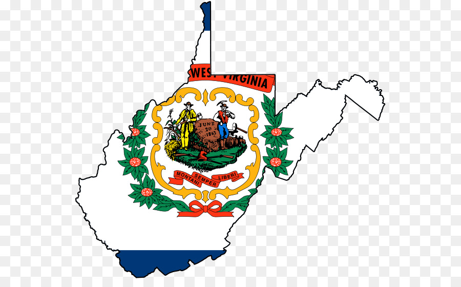 Bandiera del West Virginia Diritto al lavoro diritto Simbolo - Virginia dell'ovest