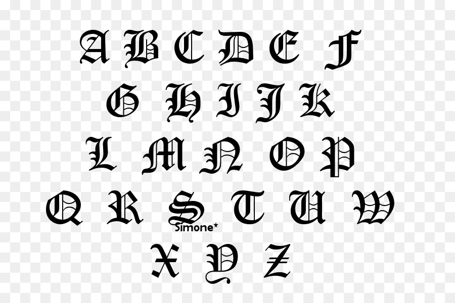 Inglese antico alfabeto latino Lettering - gotico