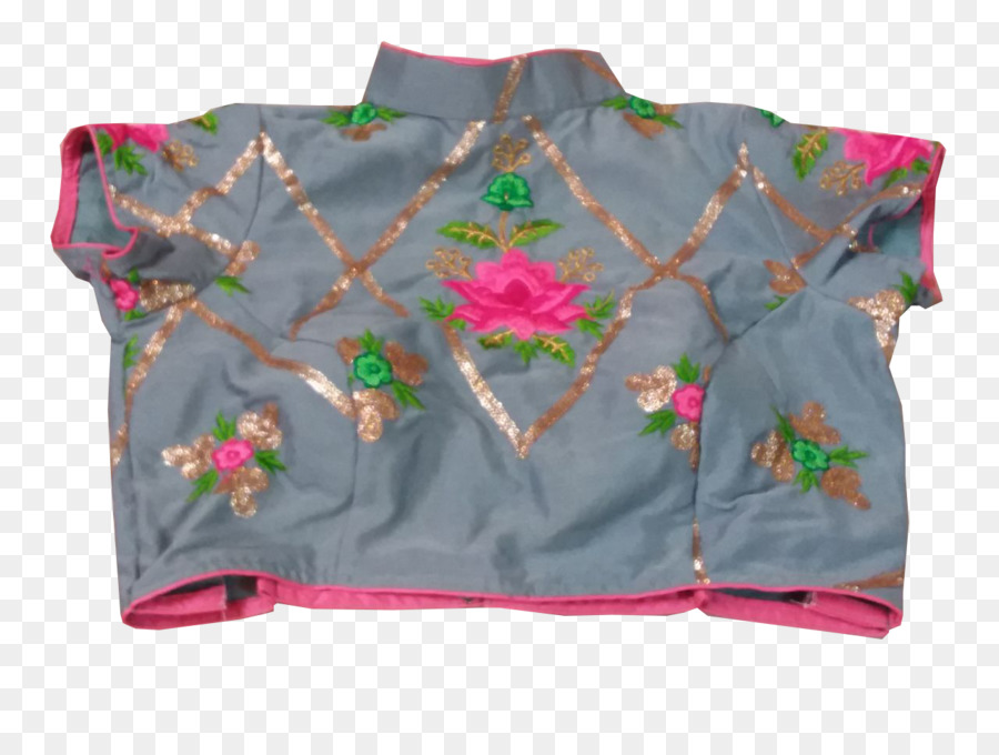 Bluse Sari Georgette Designer Sleeve - T Shirt