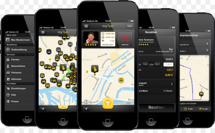 Funktion, Telefon, Smartphone, E hagelt Handys - taxi app