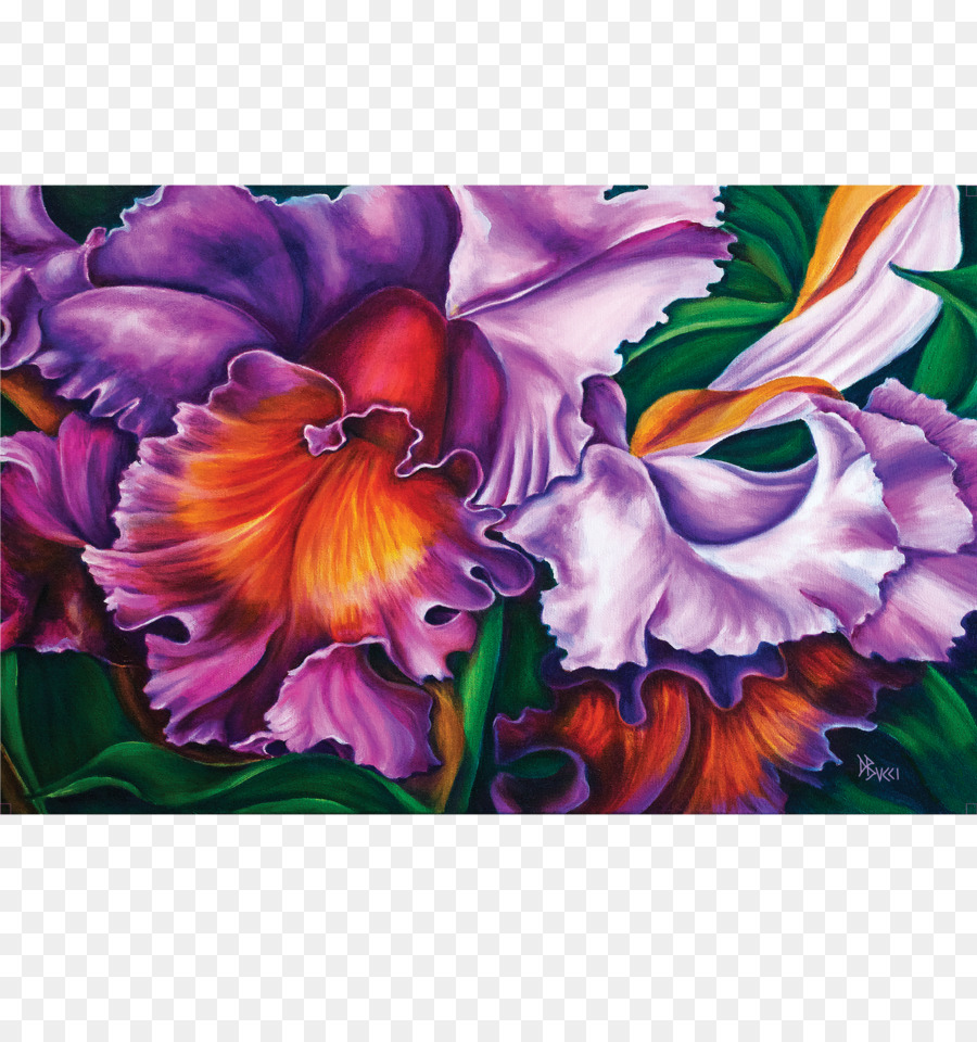 Aquarell-Malerei Cattleya Orchideen - Malerei
