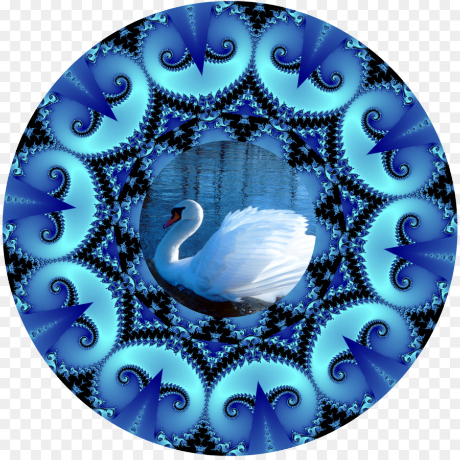 Arte frattale blu Cobalto Spirale Cerchio Pattern - cerchio