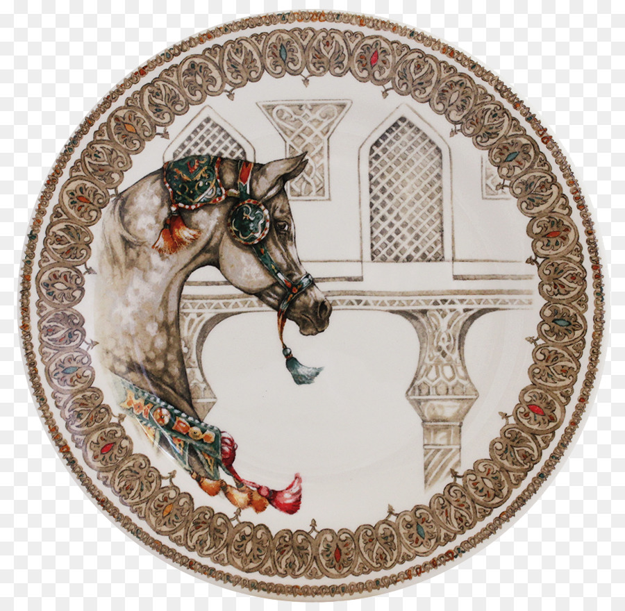 Appartamento cavallo Arabo ceramica fabbricazione di Gien Tè - Tavolo Della Torta