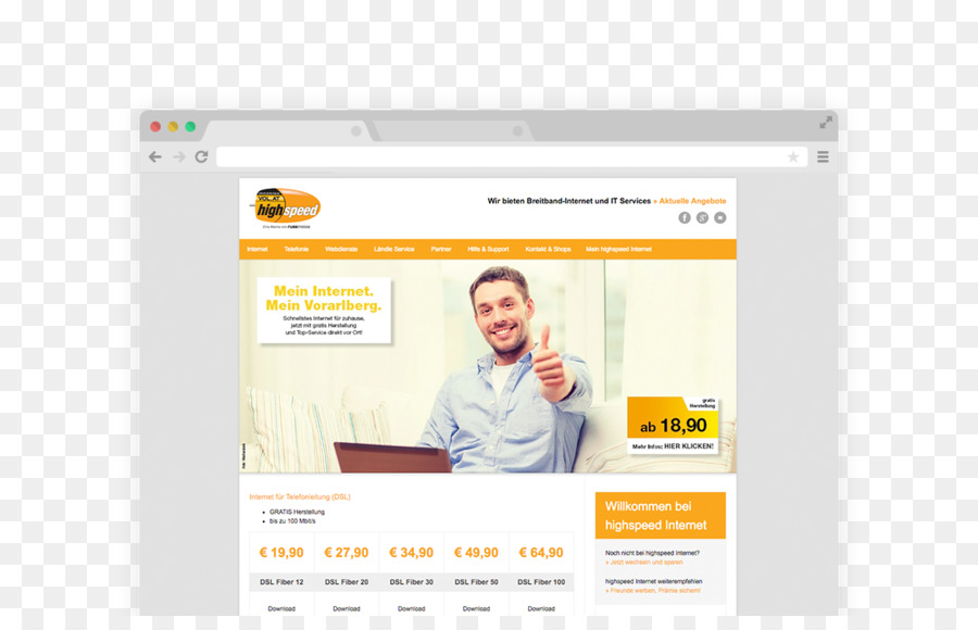 Web-Seite der Webmaster-Service-Online-Werbung - high speed internet