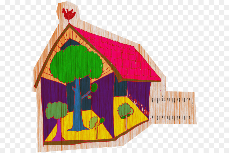 Haus-Holz-Baum-Karikatur - Haus