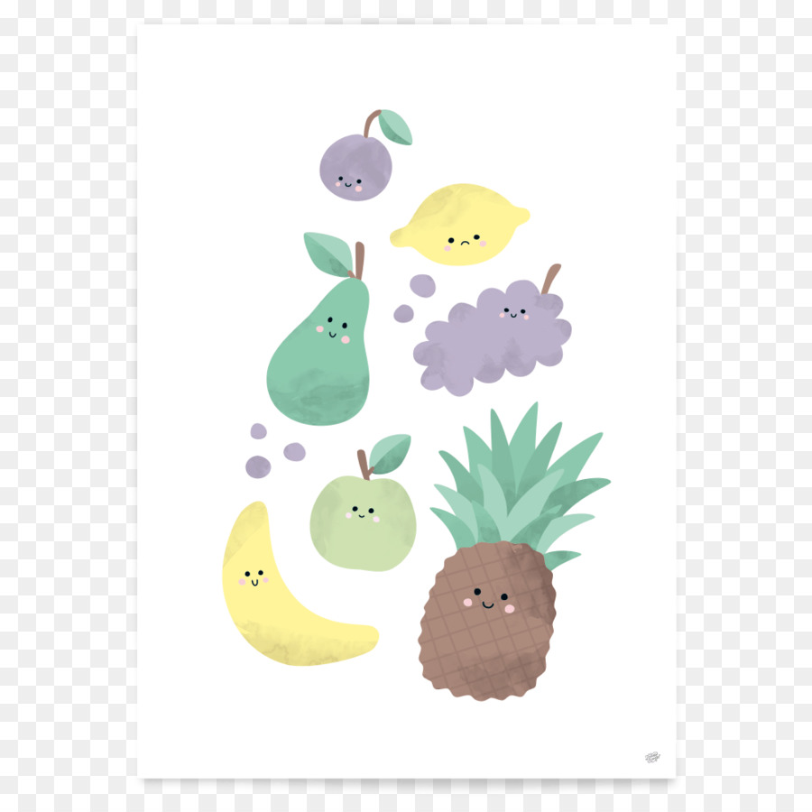 Mittsommer Tier Poster Cartoon - Alle früchte