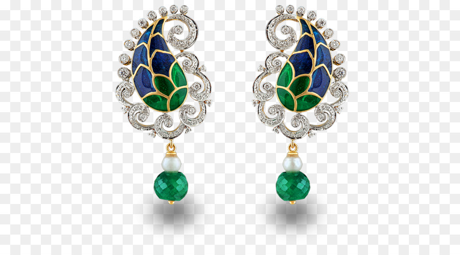 Ohrring Mit Smaragd-Diamant-Schmuck-Designer - Smaragd
