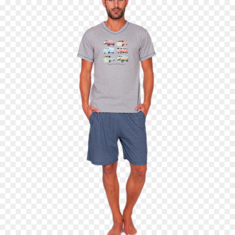 T-shirt girocollo Manica del Pigiama Giallo - Maglietta
