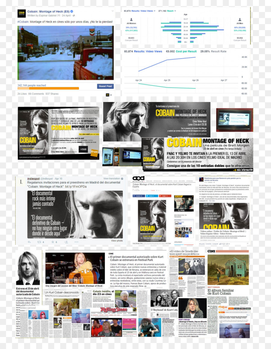 Web Seite, die Display Werbung Marken Multimedia - kurt cobain montage of heck