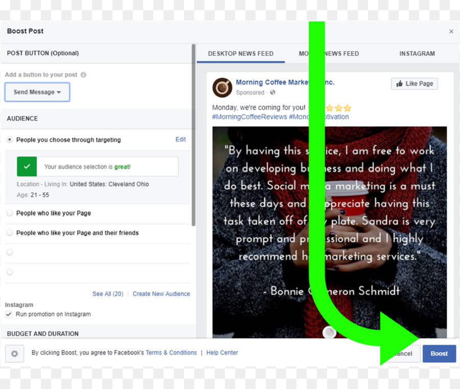 Screenshot Display Werbung Marke - Facebook Post