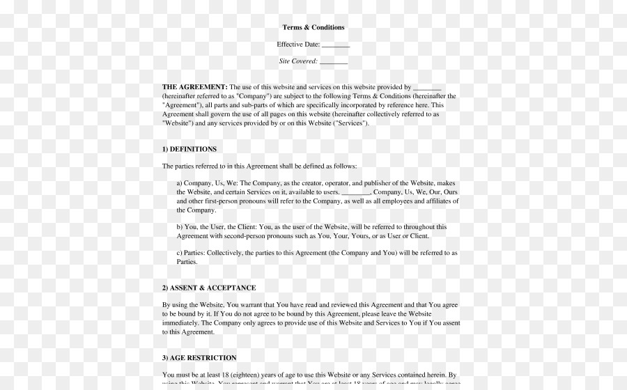 Web template Documento Blog - Termini E Condizioni