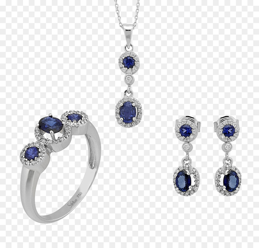 Sapphire Bông Tai Quyến Rũ Và Mặt Dây Chuyền Đồ Trang Sức Kim Cương - sapphire