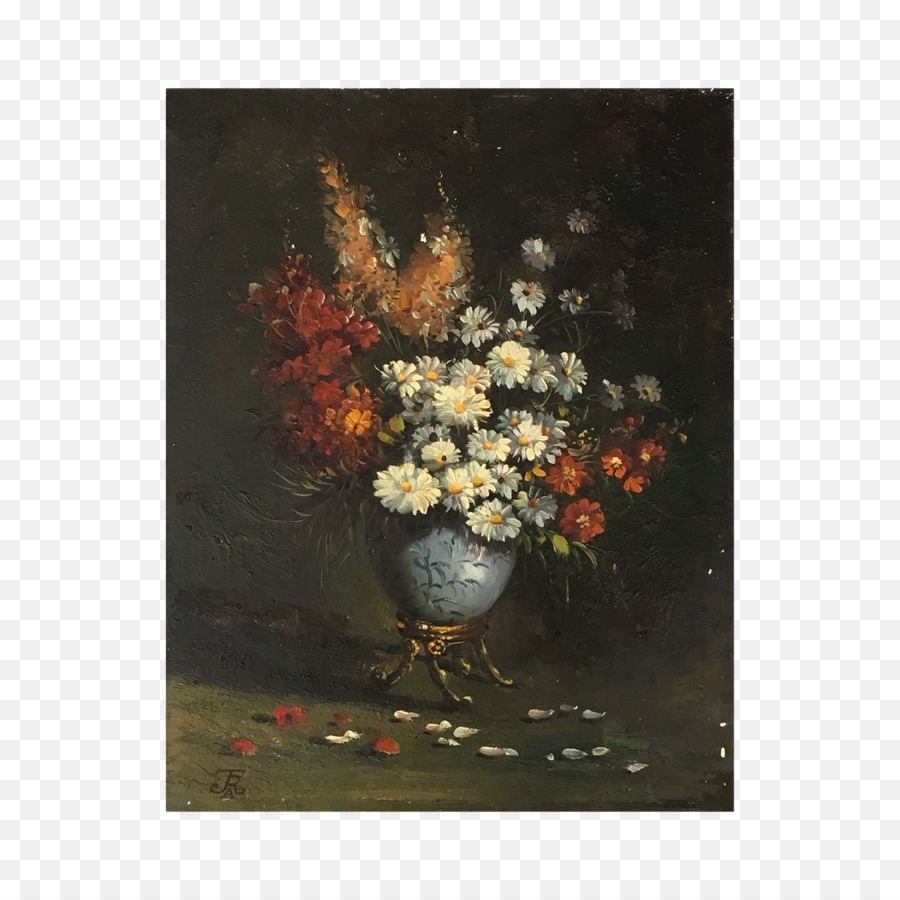 Stillleben Vase mit Blumen - margeriten Aquarell