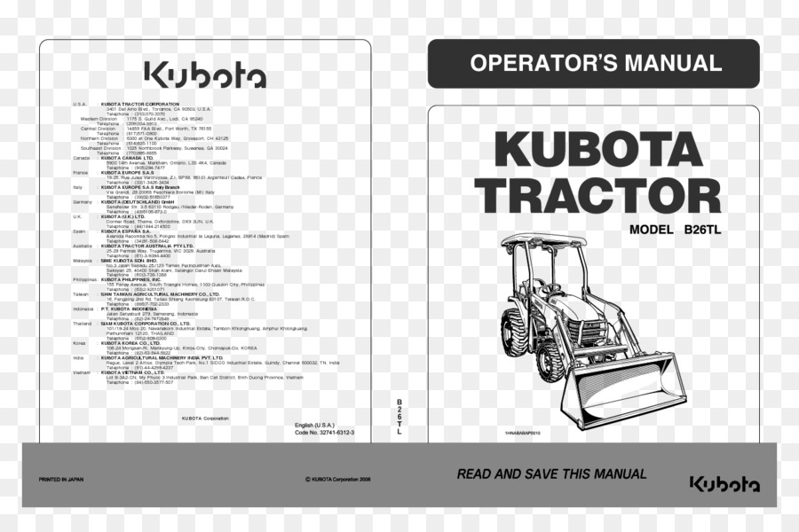Backhoe loader Kubota Corporation Traktor - Traktor