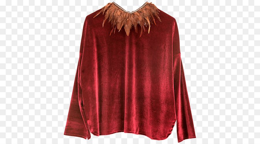 Bluse Maroon Schulter Samt - andere