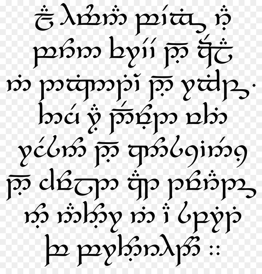 Il Signore degli Anelli Tengwar Quenya Scrittura Alfabeto - elfo