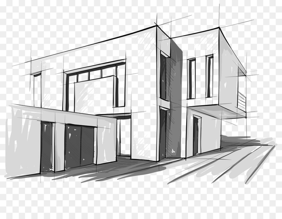 Moderne Architektur, Architektonische Zeichnung, Skizze - Design