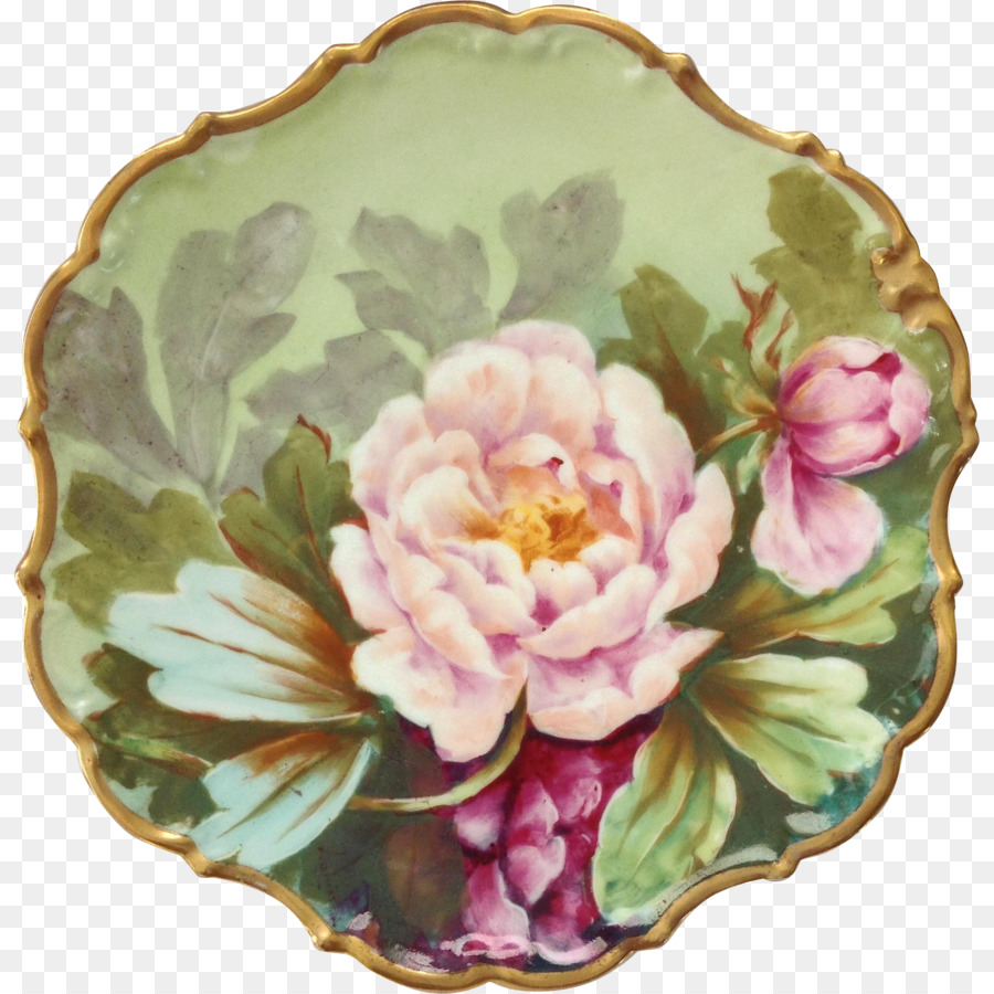 Piastra di Porcellane di Limoges Dipinto di Cavolo rosa - piastra