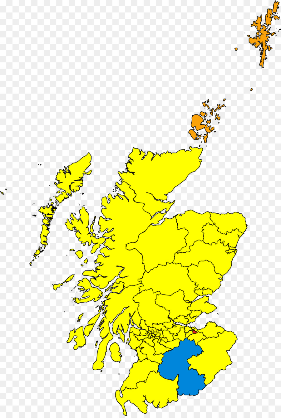 Scozia le elezioni del Parlamento, 2011 distretto Elettorale Mappa - mappa