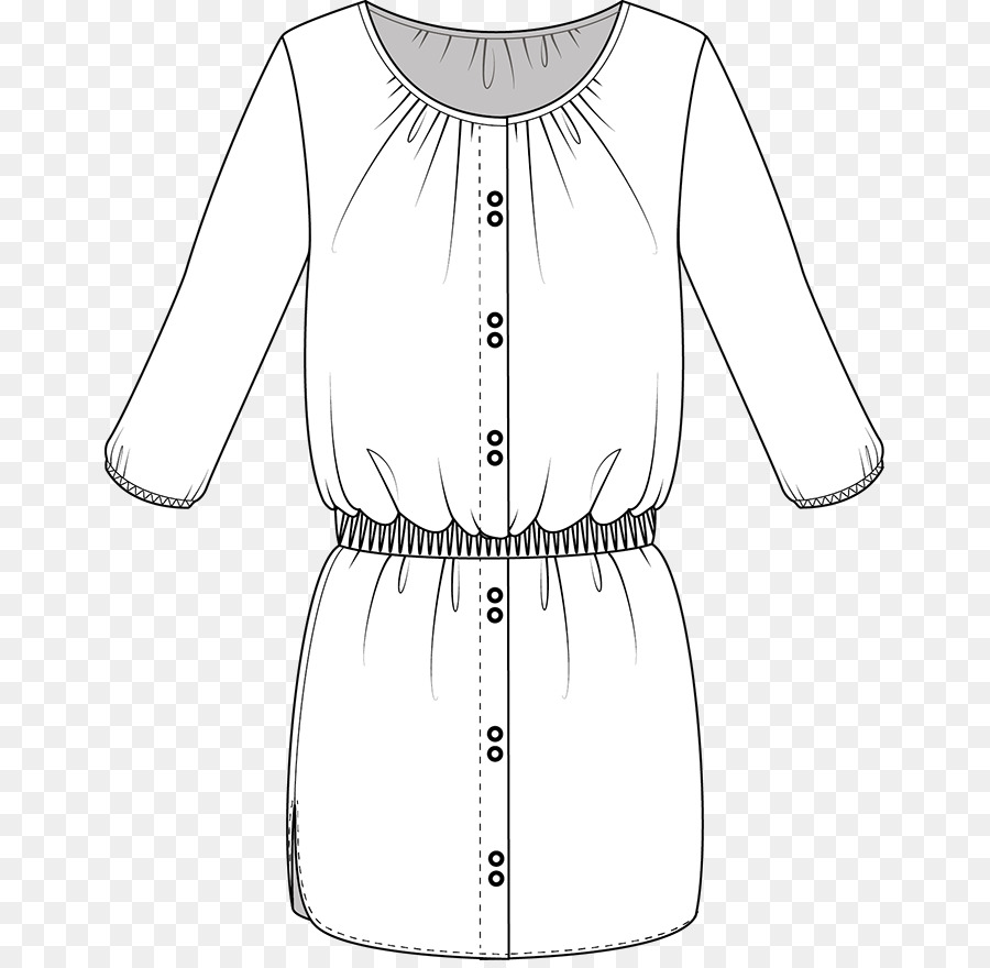Weiße Oberbekleidung Top Kragen, Ärmel - Kleid