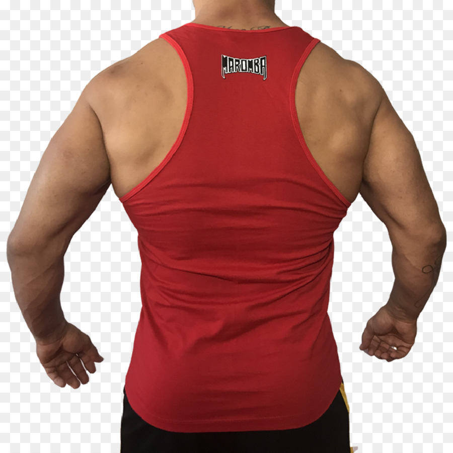 Camicia senza maniche T-shirt Bodybuilding a Tracolla Rosso - Maglietta