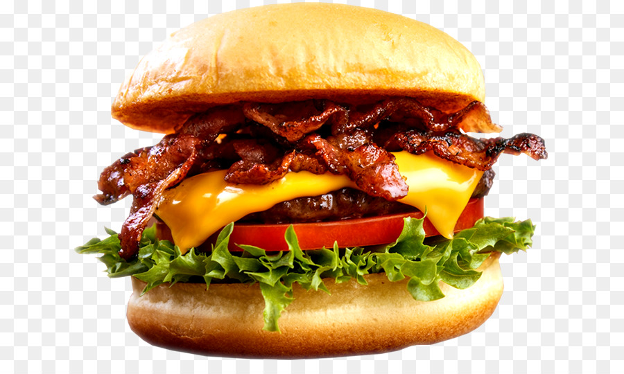 Hamburger Cheeseburger Pommes Frites und Fast-food-Speck - Speck