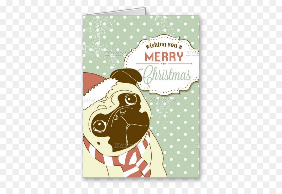 Pug, di Babbo Natale, cartolina di Natale Saluto & Carte di Nota - babbo natale