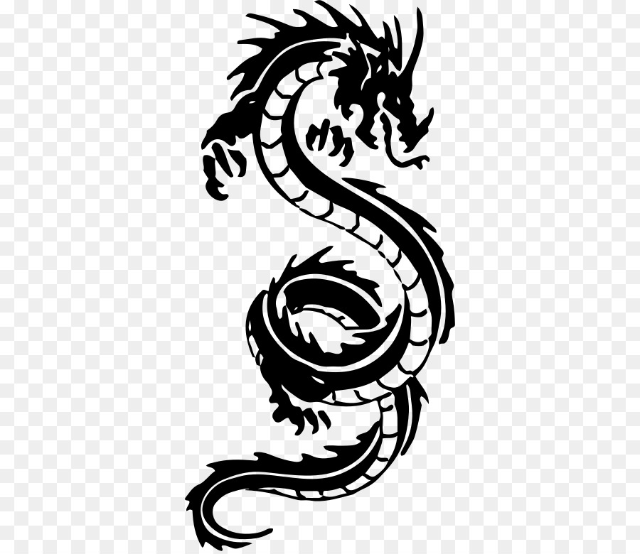 Tattoo Clip Art - Tribal Dragon