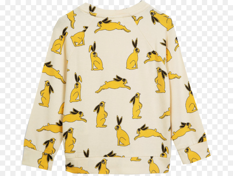Kurzarm T-shirt Bluse Mini Rodini Hals - gelb bunny