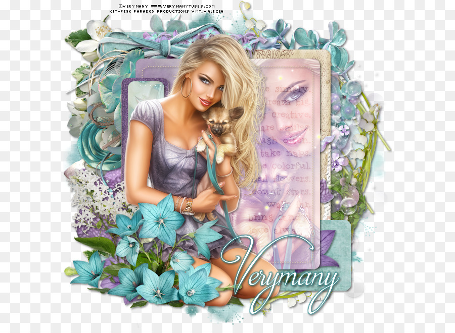 Fotomontage Blond Blume Lavendel - Blume
