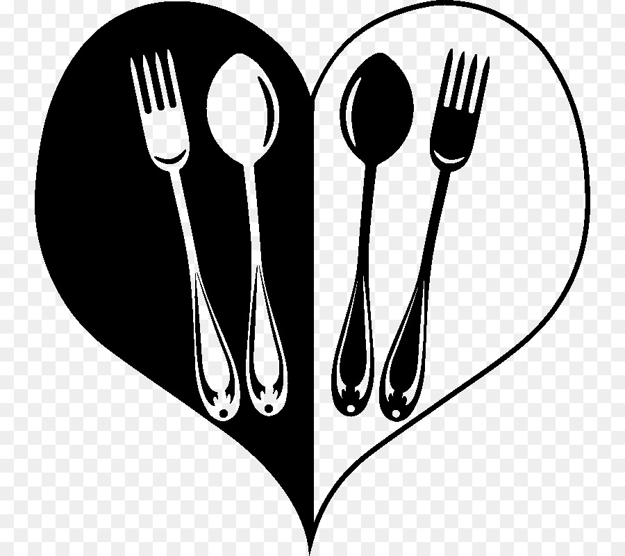 Spoon, Fork, White, Line, Black And White , Cutlery, Tableware. 