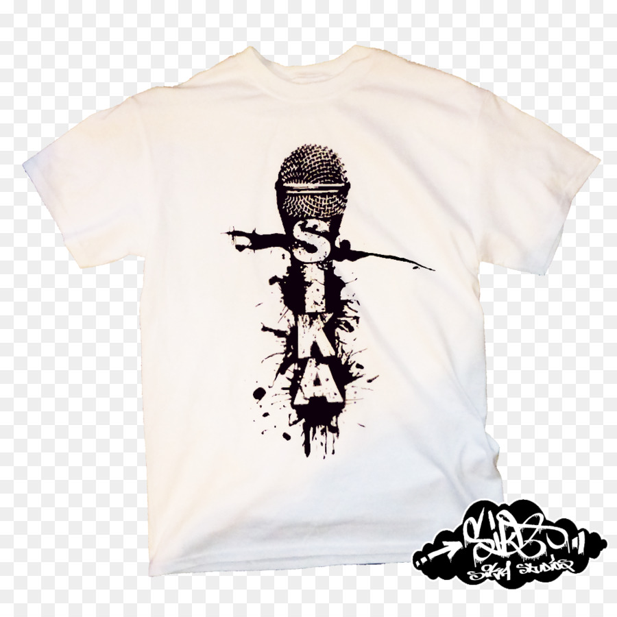 T-shirt-Ärmel-Mikrofon Nacken-Schriftart - T Shirt