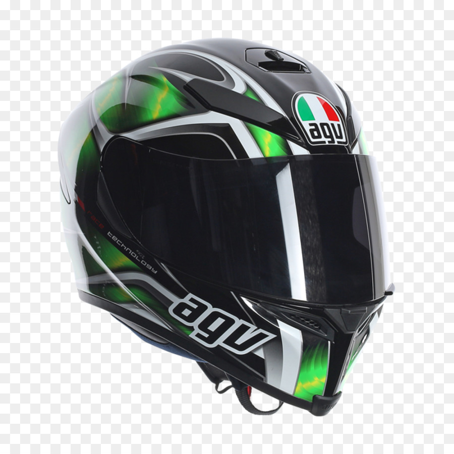 Motorrad Helme AGV Integraalhelm Carbon Fasern - grün schwarz