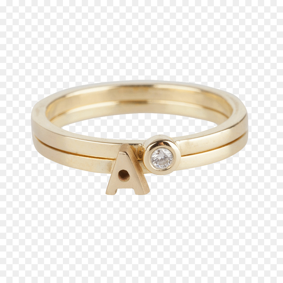 Anello Gioielli In Oro Con Diamante Lettera - anello