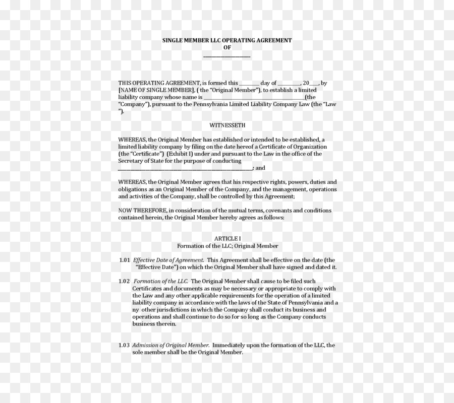 Operating Agreement Text
