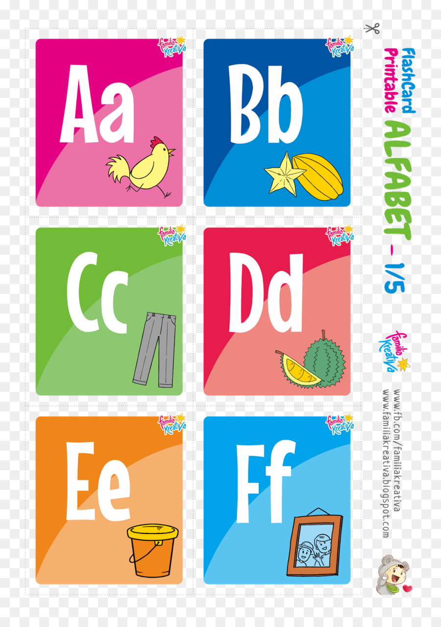 Flashcard Familia Kreativa Abjad Alphabet Lernen - alphabet